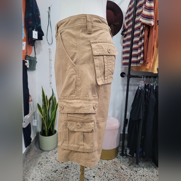 Men's Tan Cargo Shorts - Picture 2 of 5